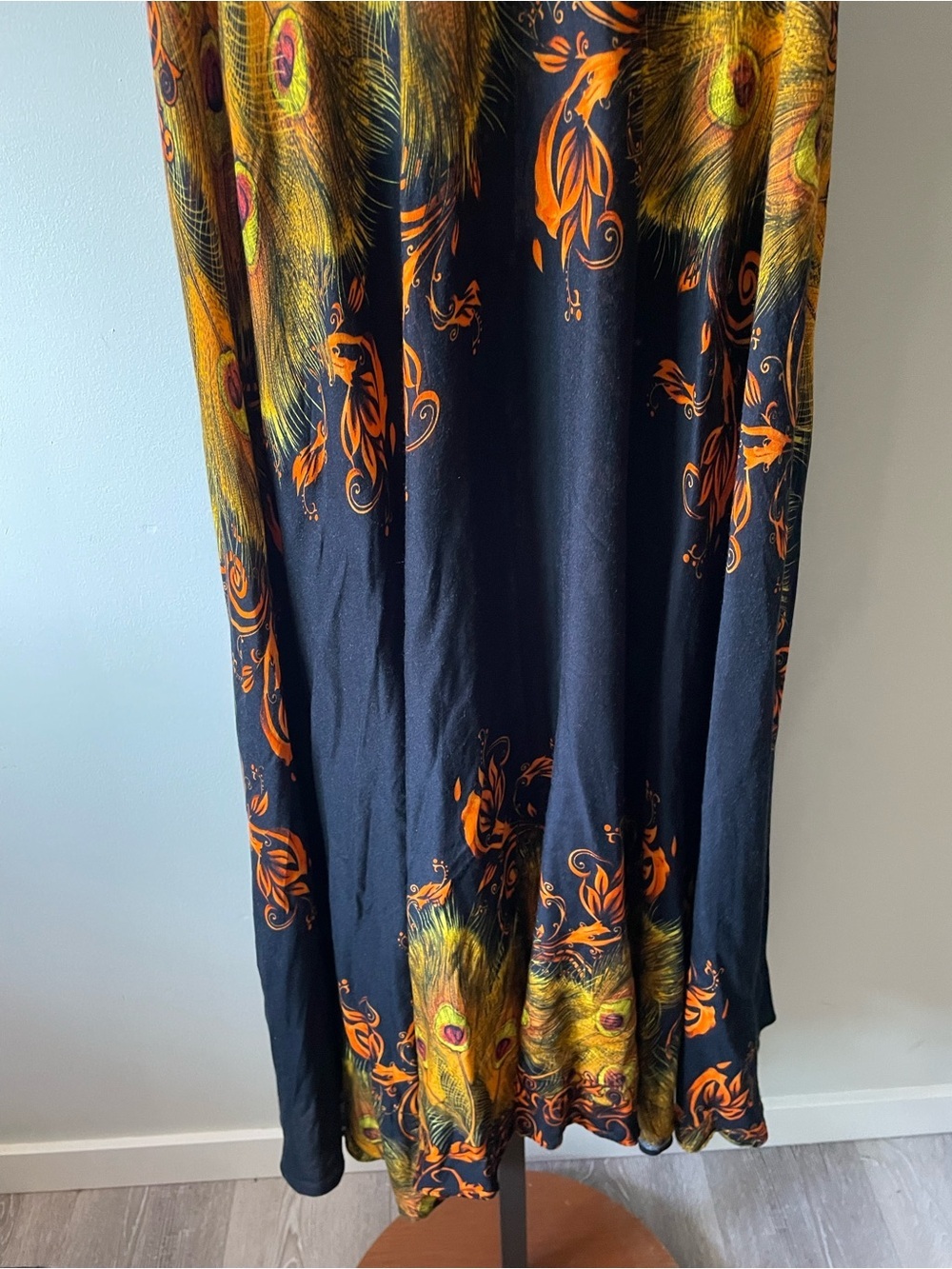 Vintage Thailand Peacock Feather Wide Leg Elephant Pant Boho Indie Sleeze 90s - Picture 8 of 10